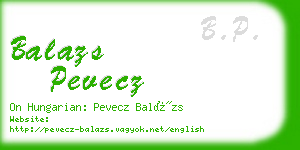 balazs pevecz business card